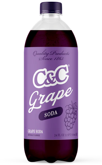 C&C Grape Soda - 24oz Bottles - 24 Pack