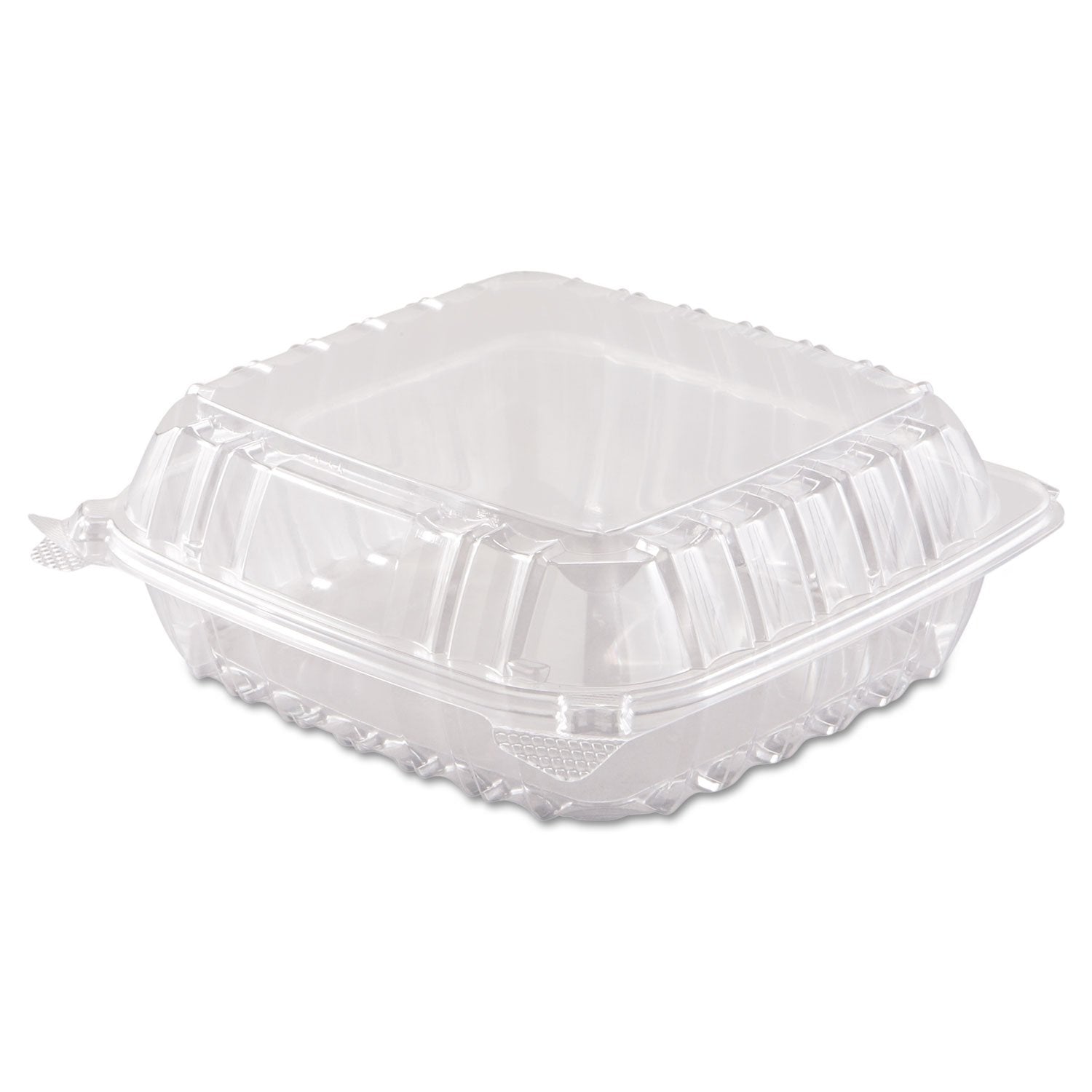 Clear Seal 8 1/4" x 8 1/4" x 3" Hinged Lid Plastic Container - 250
