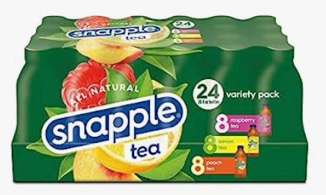 Snapple - Variety Tea 20 oz x 24 (Raspberry, Lemon and Peach)