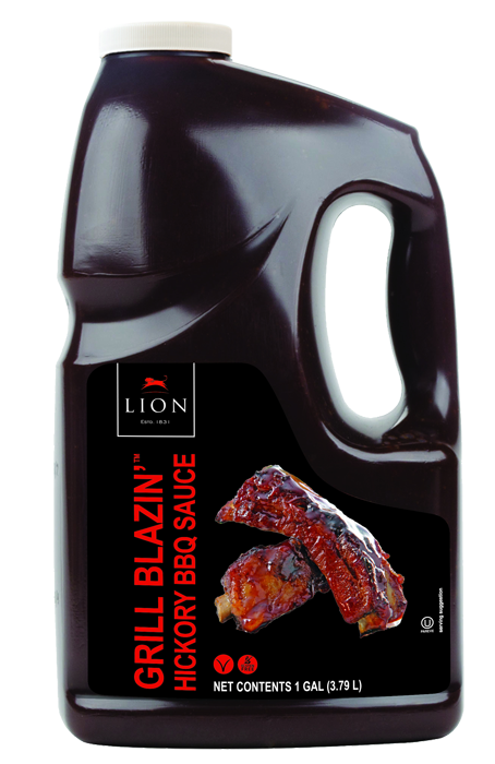 BBQ Sauce Lion Grill Blazin Hickory Oasis 4 x 1 Gallon