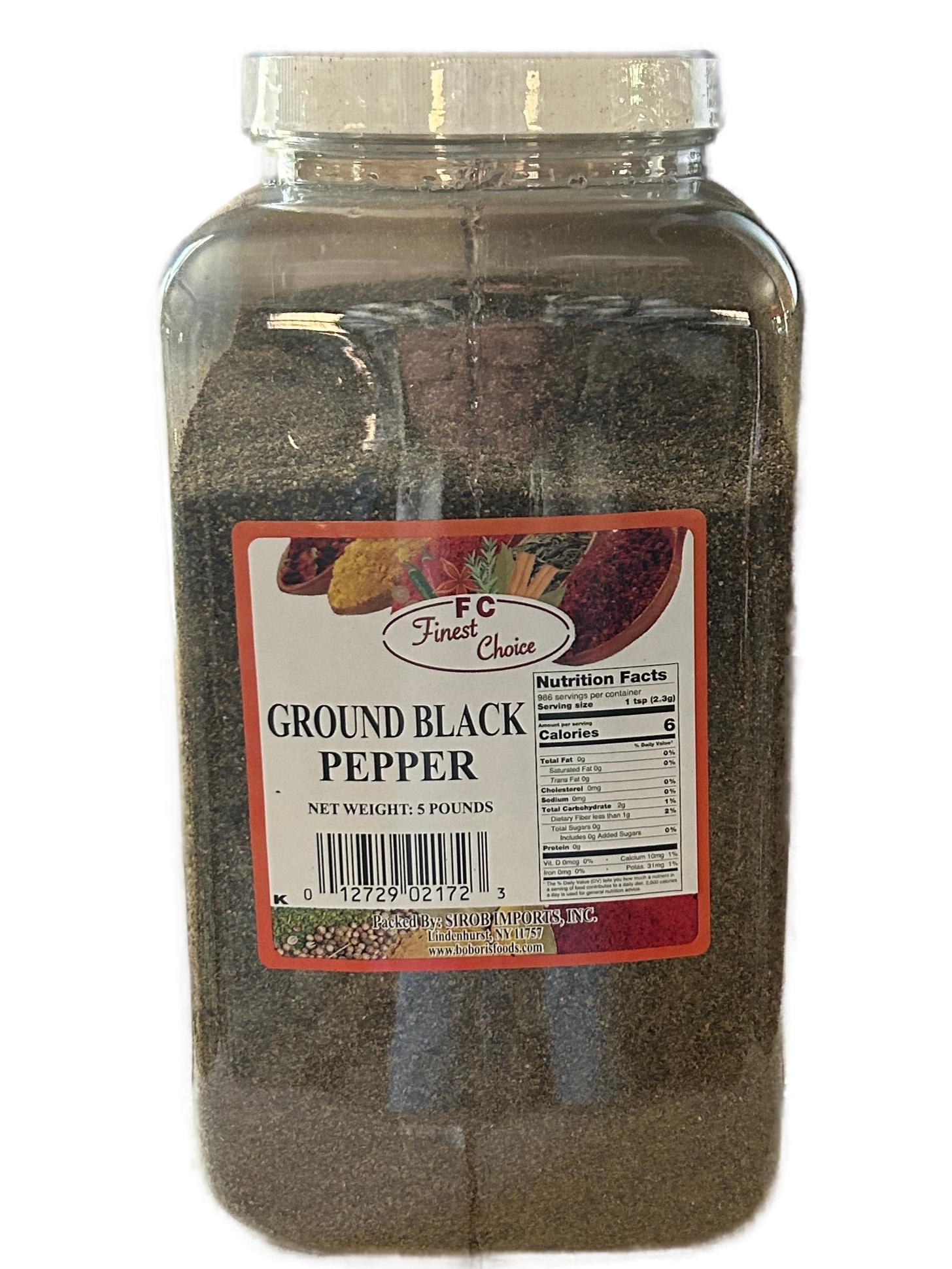 Pepper Black 5LB x 6 Per Case - Premium Whole Peppercorns for Freshly Ground Flavor