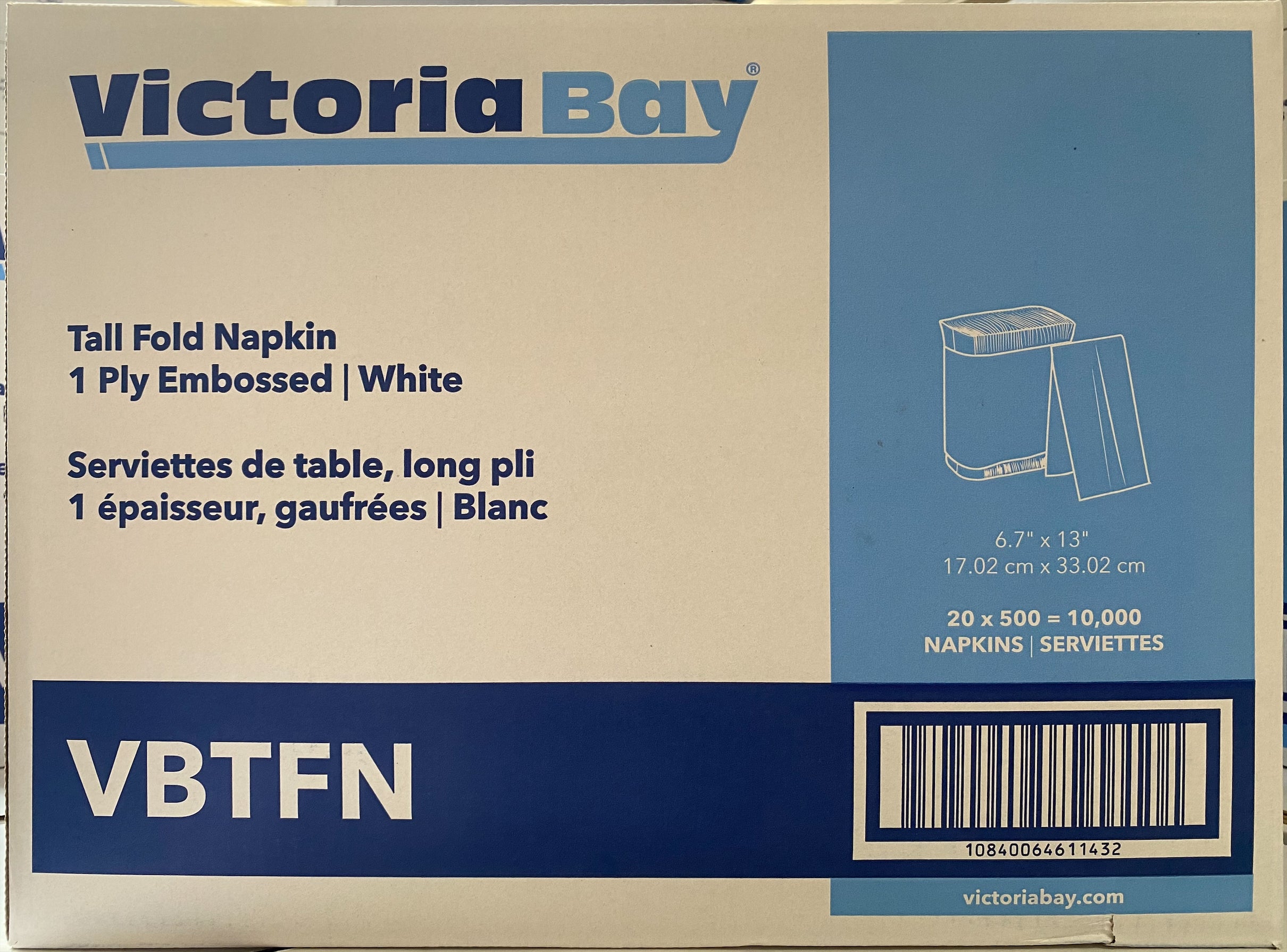 Imperial Tall Fold Napkin 6.7" x 13" (20 packs x 500 Napkin) Big
