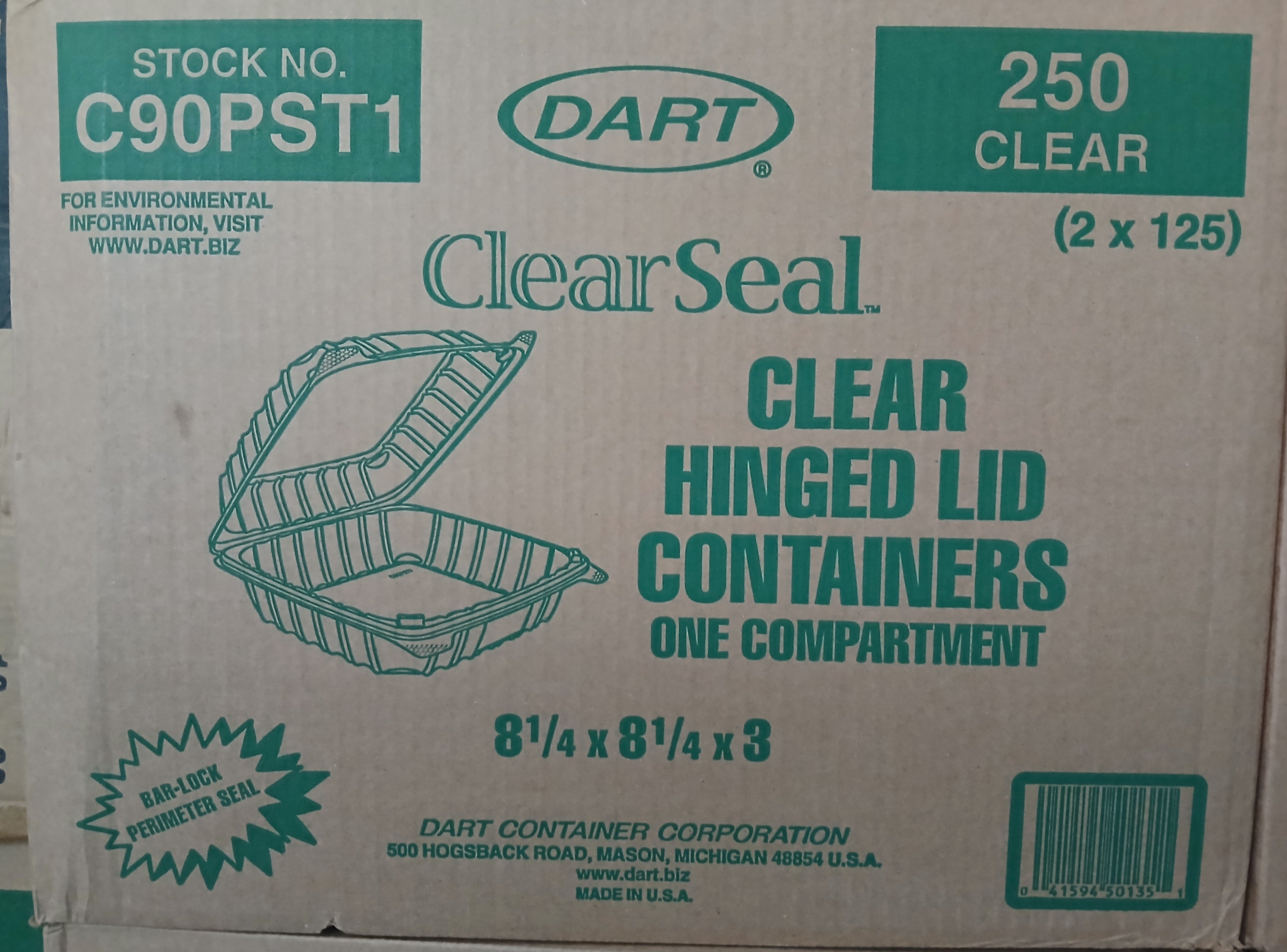 Salad Containers 8 1/4 x 8 1/4 x 3, 250 count