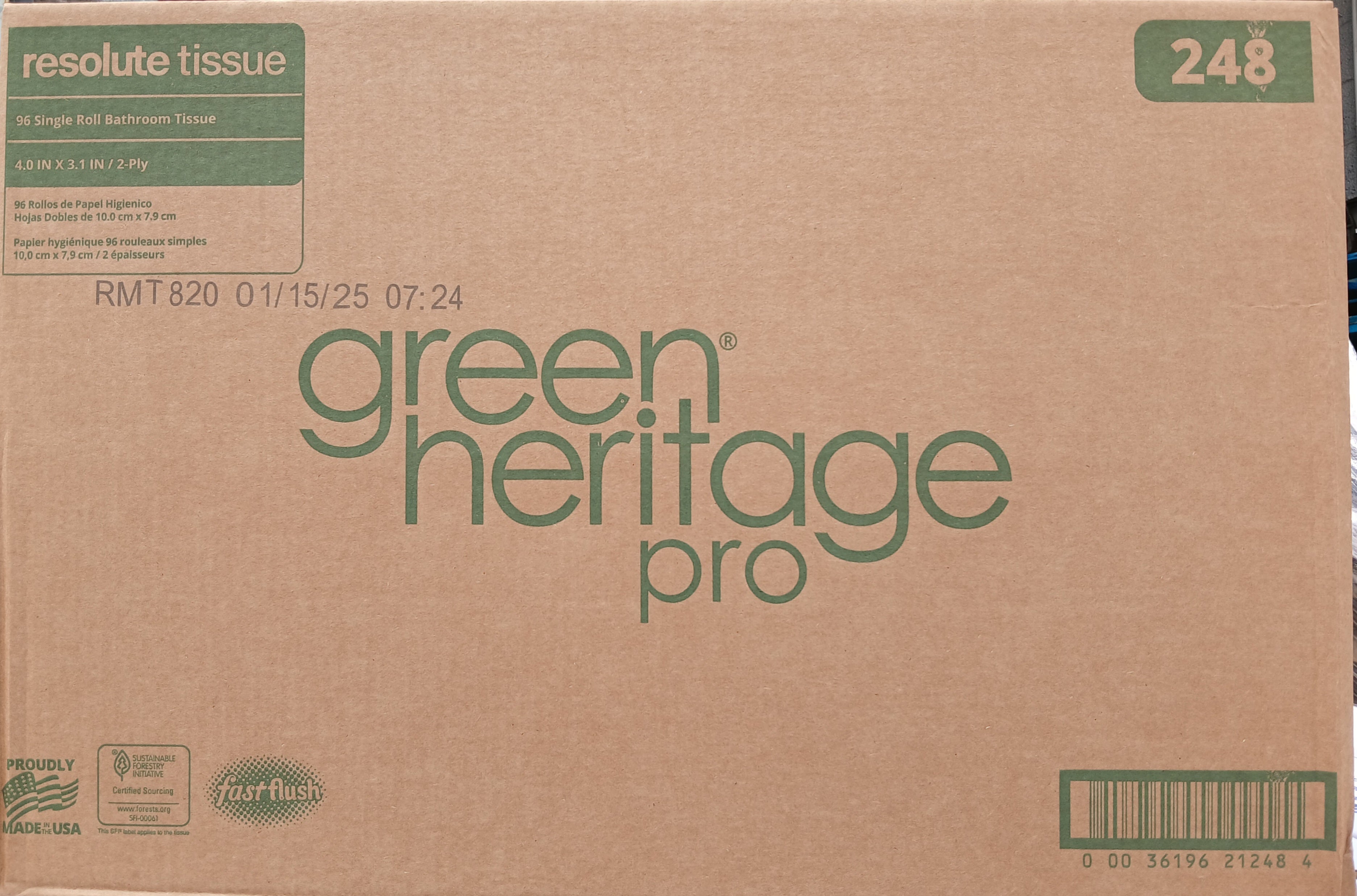 Green Heritage 2 Ply Toilet Paper - 96 Rolls