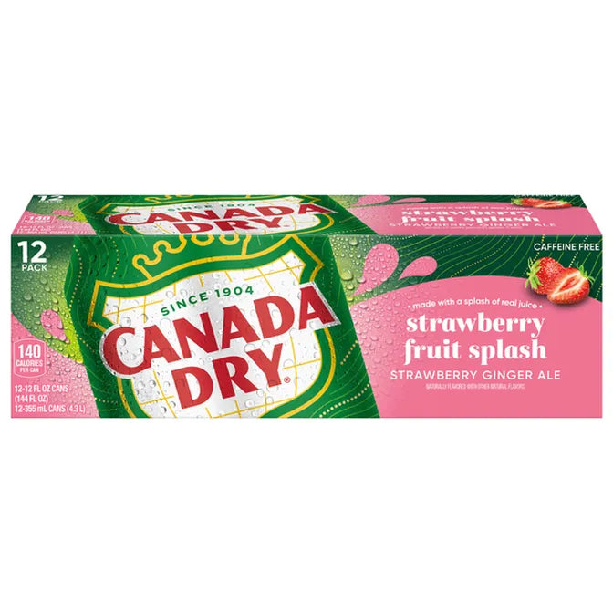 Canada dry strawberry splash 12pack can