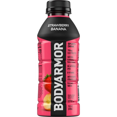 Bodyarmor Superdrink Strawberry Banana, 16 oz bottles, 12 loose