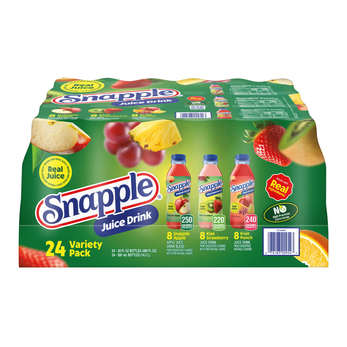 Snapple - Variety Tea 20 oz x 24 (Raspberry, Lemon and Peach)