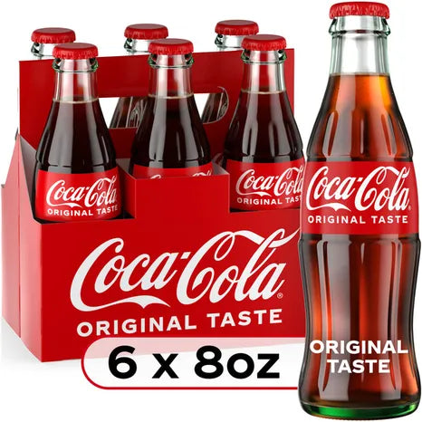 Coca - Cola suger, 8 oz Glass Bottles