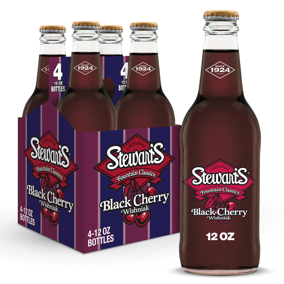 steawarts 12oz glass black cherry sugar